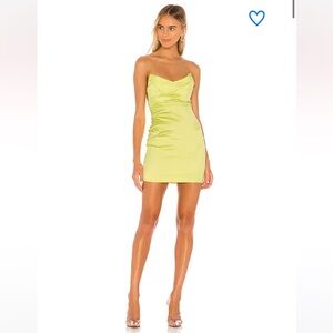 Superdown - Valentina Strapless Mini Dress in Chartreuse